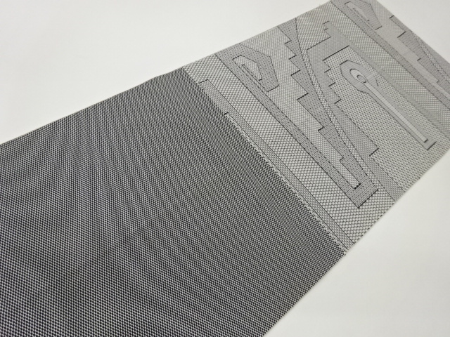  幾何学模様織出し名古屋帯